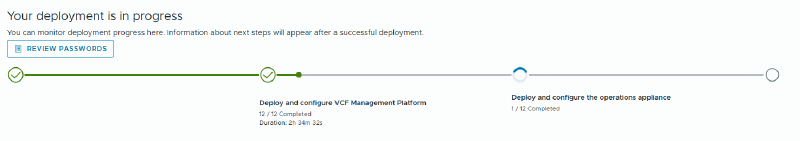 VCF Installer stuck at the operations appliance step